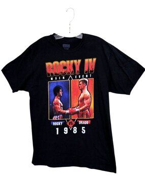 Rocky IV Main Event 1985 Rocky vs Drago Size XL Black T Shirt American Classics